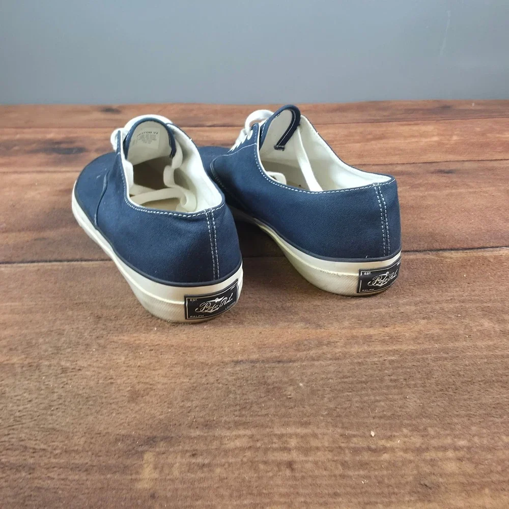 Polo Ralph Lauren Keaton V2 Sneakers Mens 11 Navy Good Canvas Low Top Shoes